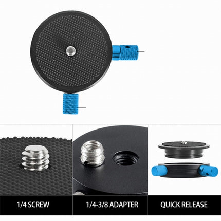 BEXIN QR-02 360 Degree Rotation Quick Release Head Camera Tripod Base Plate, QR-02 360