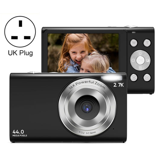 DC402 2.4 inch 44MP 16X Zoom 2.7K Full HD Digital Camera Children Card Camera, UK Plug, UK Plug