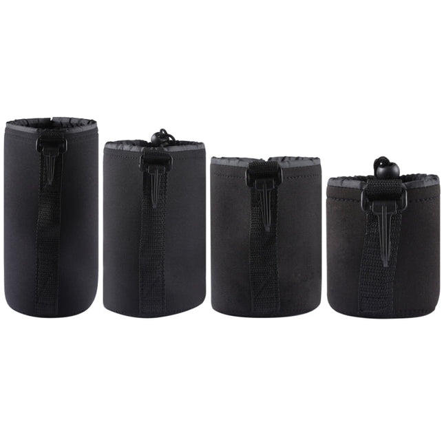 4 PCS Neoprene SLR Camera Lens Carrying Bag Pouch Bag with Carabiner, Size: 10x22cm, 10x14cm, 10x18cm, 8x10cm