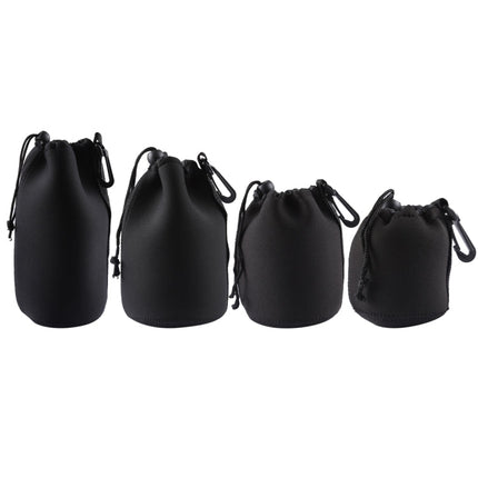 4 PCS Neoprene SLR Camera Lens Carrying Bag Pouch Bag with Carabiner, Size: 10x22cm, 10x14cm, 10x18cm, 8x10cm