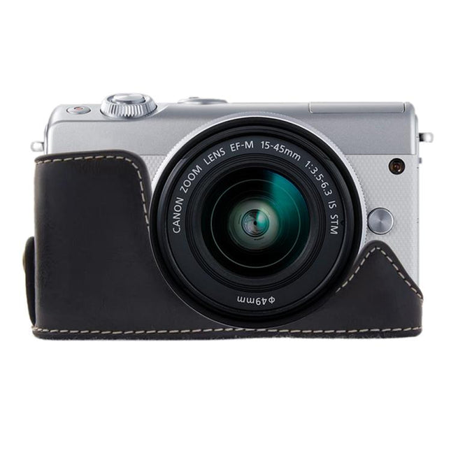 1/4 inch Thread PU Leather Camera Half Case Base for Canon EOS M100