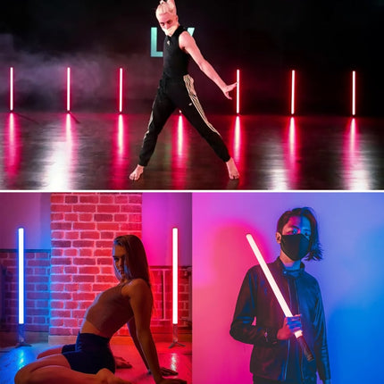 LUXCeO Mood1 50cm RGB Colorful Atmosphere Rhythm LED Stick Handheld Video Photo Fill Light with Tripod, 50cm with Tripod