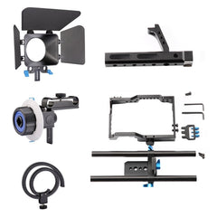 YELANGU YLG1105A Handle Video Camera Cage Stabilizer Kit with Matte Box & Follow Focus for Panasonic Lumix DMC-GH4 & G7 / Sony A7 & A7S & A7R & A7RII & A7SII, YLG1105A
