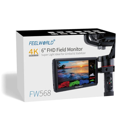 FEELWORLD FW568 V3 6 inch 3D LUT DSLR Camera Field Monitor, IPS Full HD 1920 x 1152,  Support HDMI Input Output Tilt Arm