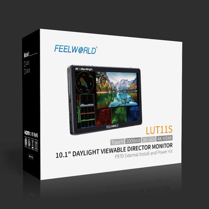 FEELWORLD LUT11S 10.1 inch Ultra High Bright 2000nit Touch Screen DSLR Camera Field Monitor, 3G-SDI 4K HDMI Input Output 1920 x 1200 IPS Panel