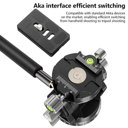 BEXIN DT-03R/S 720 Degree Panorama Heavy Duty Tripod Action Fluid Drag Head with Quick Release Plate, DT-03R/S