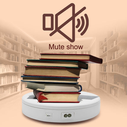 22cm Electric Rotating Turntable Display Stand Live Video Shooting Props Turntable Jewelry Shoes Display Platform, EU Plug, 22cm