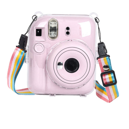 For FUJIFILM Instax mini 12 Crystal Hard Case Camera Bag with Shoulder Strap