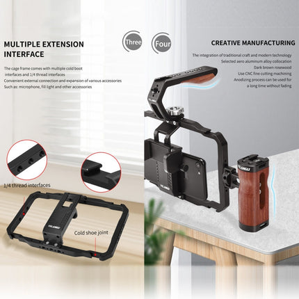 YELANGU LW101Vlogging Live Broadcast Smartphone Video Rig Handles Stabilizer Kits, LW101