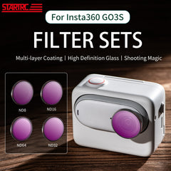 For Insta360 GO3S STARTRC 4 in 1 ND8 ND16 ND32 ND64 Camera Lens Filter