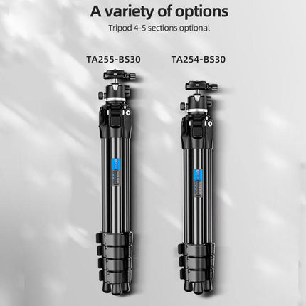 BEXIN TA255-BS30 Portable Collapsible Aluminum Alloy Camera Tripod with Head, TA255-BS30