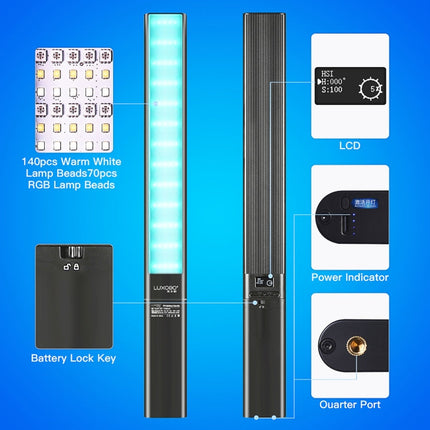 LUXCeO P6 RGB Colorful Photo LED Stick Video Light Handheld APP Control Full Color LED Fill Light, P6