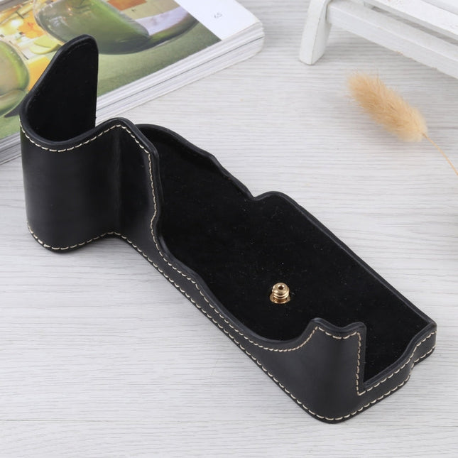 1/4 inch Thread PU Leather Camera Half Case Base for FUJIFILM GFX 50S