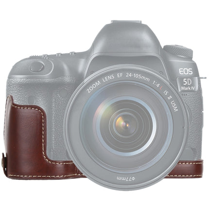 1/4 inch Thread PU Leather Camera Half Case Base for Canon EOS 5D Mark IV / 5D Mark III, For Canon 5D4