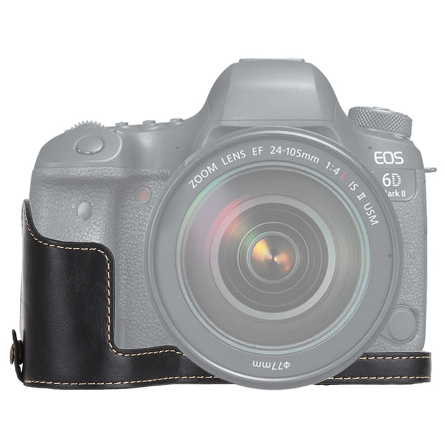 1/4 inch Thread PU Leather Camera Half Case Base for Canon EOS 6D /  6D Mark II
