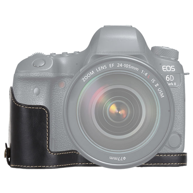 1/4 inch Thread PU Leather Camera Half Case Base for Canon EOS 6D /  6D Mark II, For Canon 6D2