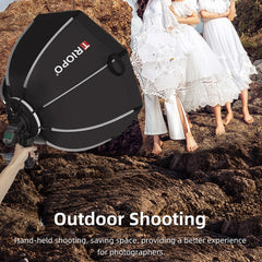TRIOPO KS90 90cm Dome Speedlite Flash Octagon Parabolic Softbox Diffuser with Bracket Mount Handle for Speedlite, KS90
