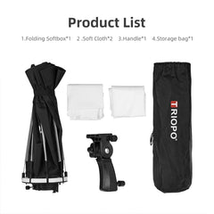 TRIOPO KS90 90cm Dome Speedlite Flash Octagon Parabolic Softbox Diffuser with Bracket Mount Handle for Speedlite, KS90