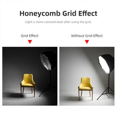 TRIOPO S65 Diameter 65cm Honeycomb Grid Octagon Softbox Reflector Diffuser for Studio Speedlite Flash Softbox, Diameter 65cm