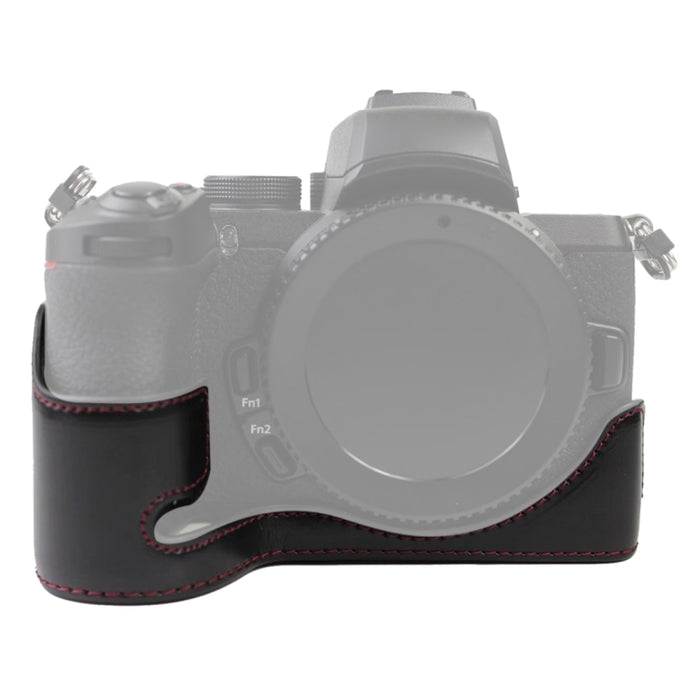 1/4 inch Thread PU Leather Camera Half Case Base for Nikon Z50, For Nikon Z50