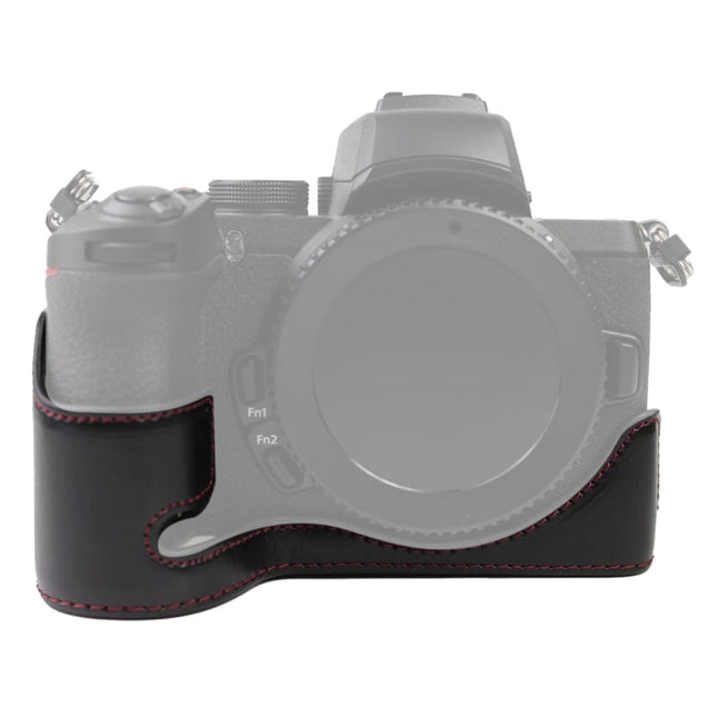 1/4 inch Thread PU Leather Camera Half Case Base for Nikon Z50, For Nikon Z50