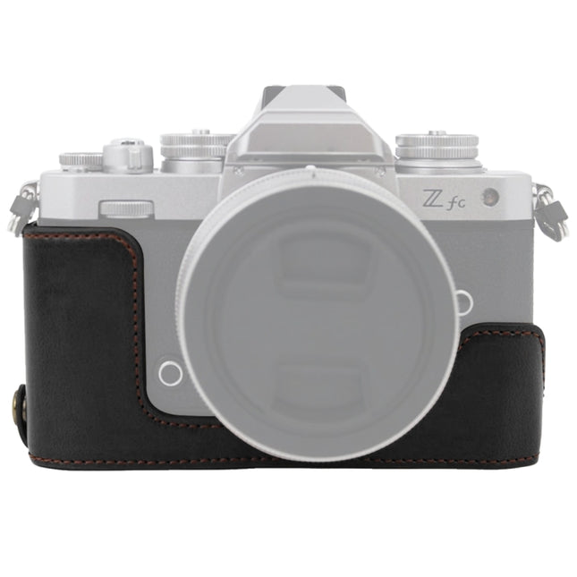 1/4 inch Thread PU Leather Camera Half Case Base for Nikon Z fc, For Nikon Z fc