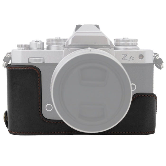 1/4 inch Thread PU Leather Camera Half Case Base for Nikon Z fc, For Nikon Z fc