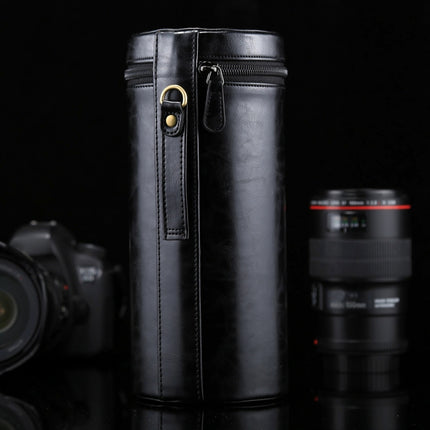 Extra Large Lens Case Zippered PU Leather Pouch Box for DSLR Camera Lens, Size: 24.5*10.5*10.5cm, 24.5 x 10.5cm (Brown), 24.5 x 10.5cm (Coffee), 24.5 x 10.5cm (Black)