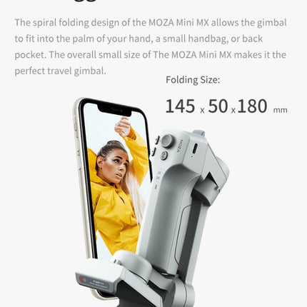 MOZA Mini MX 3 Axis Foldable Handheld Gimbal Stabilizer for Action Camera and Smart Phone, Mini MX
