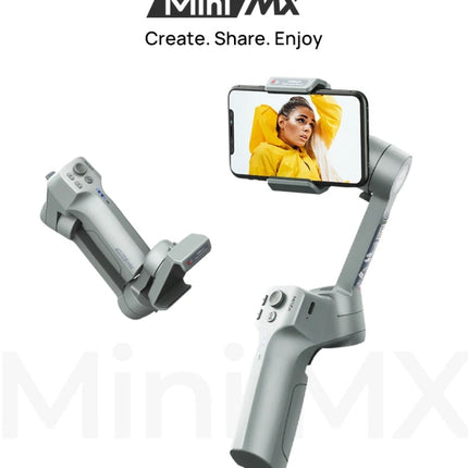 MOZA Mini MX 3 Axis Foldable Handheld Gimbal Stabilizer for Action Camera and Smart Phone, Mini MX