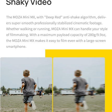 MOZA Mini MX 3 Axis Foldable Handheld Gimbal Stabilizer for Action Camera and Smart Phone, Mini MX
