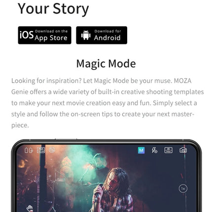 MOZA Mini MX 3 Axis Foldable Handheld Gimbal Stabilizer for Action Camera and Smart Phone, Mini MX