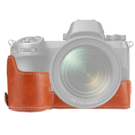 1/4 inch Thread PU Leather Camera Half Case Base for Nikon Z6 / Z7, For Nikon Z6