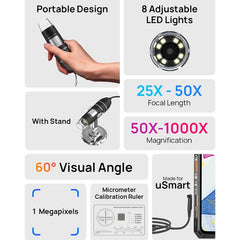 Ulefone uSmart C01 Wired Digital Microscope for Ulefone Armor 18 Series / 9 / 9E & Power Armor 16 Series / 13 / Armor Pad, uSmart C01