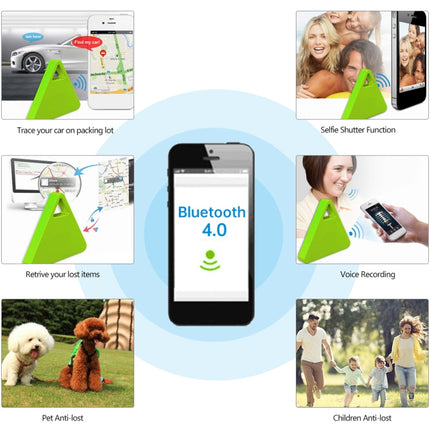 HCX003 Triangle Two-way Smart Bluetooth Anti-lost Keychain Finder, HCX003 Black, HCX003 Pink, HCX003 Green, HCX003 Blue, HCX003 White