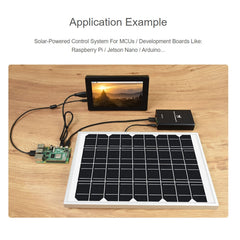 Waveshare Solar Power Manager, Embedded 10000mAh Li-Po Battery, Support 6V~24V Solar Panels, 19799