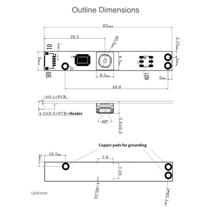 Waveshare OV5640 AF 5MP USB Camera Module, Support 1080P Video Recording, AF