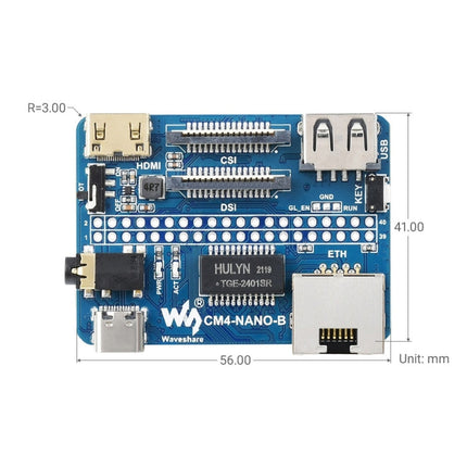 Waveshare Nano Base Board B for Raspberry Pi CM4, Nano Base Board B