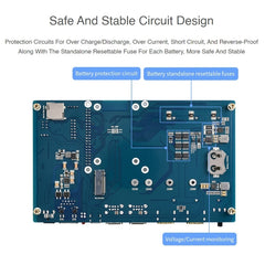 Waveshare PoE UPS Base Board for Raspberry Pi CM4, Gigabit Ethernet, Dual HDMI, Quad USB2.0, PoE UPS Base Board