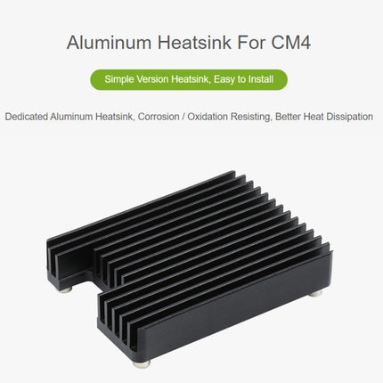 WAVESHARE Aluminum Heatsink for Raspberry Pi CM4, with Antenna Notch