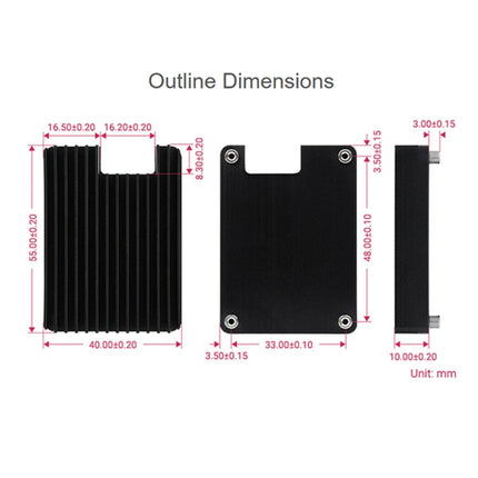 WAVESHARE Aluminum Heatsink for Raspberry Pi CM4, with Antenna Notch