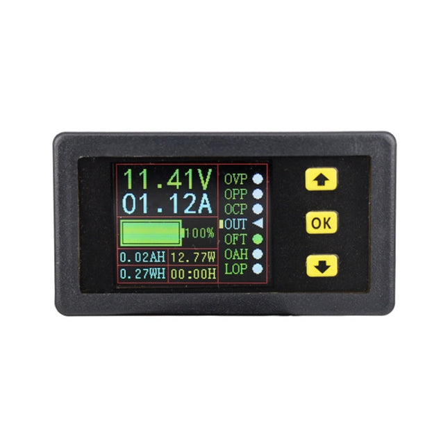 90V 20A Color Dual-Display Voltage Current Meter Charge Discharge Measurement Counter, Without Relay