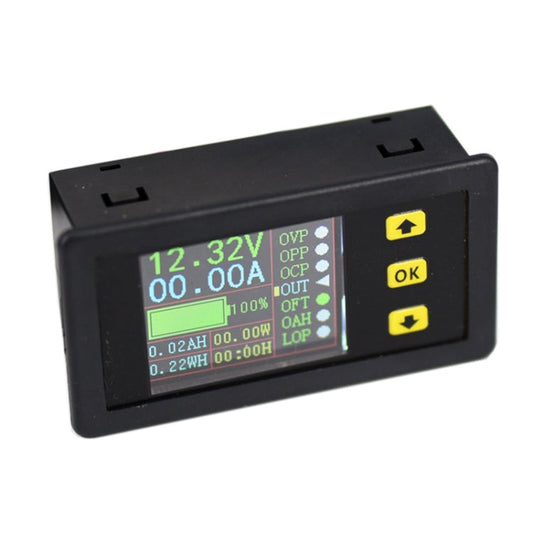 90V 20A Color Dual-Display Voltage Current Meter Charge Discharge Measurement Counter, Without Relay