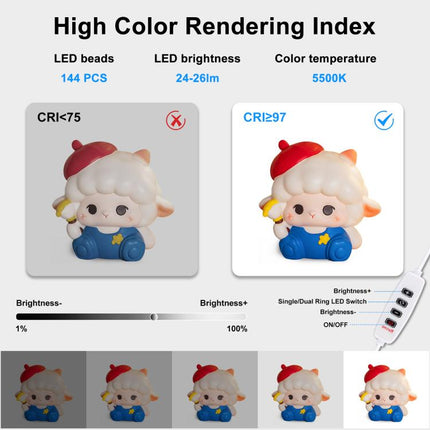 DIYLooks 40cm Folding Portable 97 CRI Photo Lighting Studio Shooting Tent Box Kit with 4 Colors Black, Orange, White, Green Backdrops