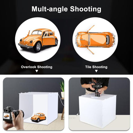 DIYLooks 40cm Folding Portable 97 CRI Photo Lighting Studio Shooting Tent Box Kit with 4 Colors Black, Orange, White, Green Backdrops