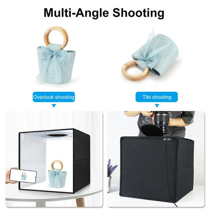 40cm Folding Portable Ring Light USB Photo Lighting Studio Shooting Tent Box with 6 x Color PVC Backdrops, Size: 40cm x 40cm x 40cm, 40cm