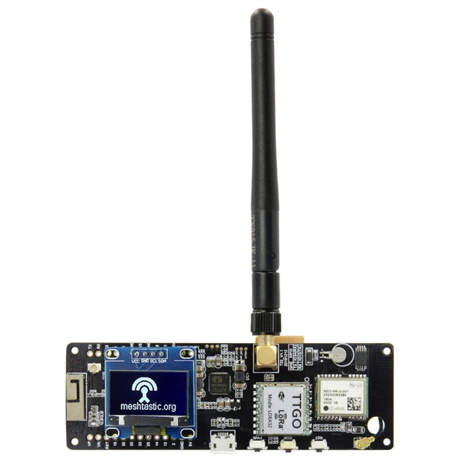 TTGO Meshtastic T-Beam V1.1 ESP32 923MHz OLED WiFi Bluetooth GPS NEO-6M SMA 18650 Battery Holder, 923MHZ OLED
