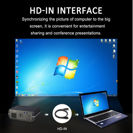 DH-A10 5.8 inch LCD Screen 4200 Lumens 1280 x 800P HD Smart Projector with Remote Control,Android 6.0 OS, Support WiFi, Bluetooth,HDMIx2, USBx2, VGA, AV IN/RCA, RJ45, LAN