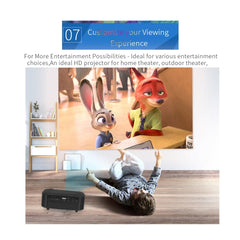 A2000 Portable Projector 800 Lumen LCD Home Theater Video Projector, Support 1080P, EU Plug, EU Plug