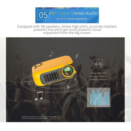 A2000 Portable Projector 800 Lumen LCD Home Theater Video Projector, Support 1080P, UK Plug, UK Plug